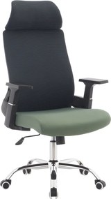 Irodai szék, sötétszürke/zöld/króm, teherbírás 150 kg, HOLGER