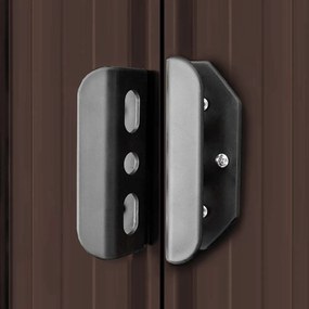 barna acél kerti fészer 194 x 121 x 181 cm