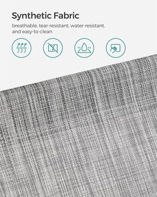 Összecsukható napozóágy napellenzővel 53 x 193 x 29,5 cm, 150 kg-ig terhelhető, Greige