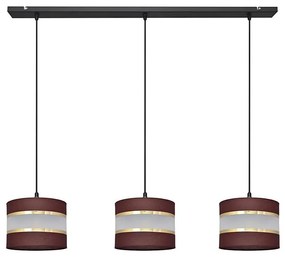 Csillár zsinóron HELEN 3xE27/15W/230V barna/fekete/arany