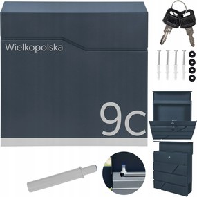 Antracit Tágas Postaláda Címmel És Házszámmal