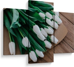 Egy csokor fehér tulipán képe (90x60 cm)