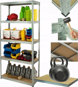 Tárolószekrény fém állvány horganyzott Helios 196x75x45cm 5Px275kg Lengyel