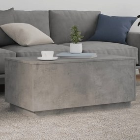 Betonszürke dohányzóasztal LED-lámpákkal 90x50x40 cm