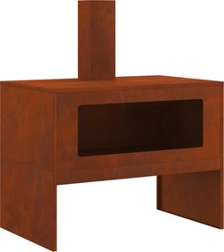 vidaXL Tűzrakó Barna 80 x 50 x 96 cm Időjárásálló acél