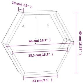 2 db rozsda színű corten acél fali növénytartó 46 x 10 x 40 cm