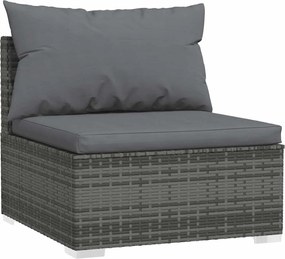 5 részes szürke polyrattan kerti ülőgarnitúra párnákkal