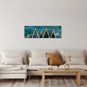 Kép - telihold az arany hegyek felett (órával) (90x30 cm)