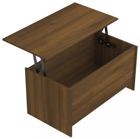 barna tölgyszínű szerelt fa dohányzóasztal 102x55,5x52,5 cm