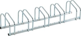 HOMCOM Kerékpártároló Állvány Acél Kerékpártartó Falra vagy Padlóra 145x33x27 cm Ezüst | Aosom