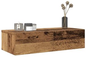 Falipolc fiókokkal régi fa 60x26,5x15 cm műszaki fa