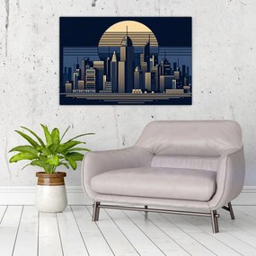 Kép – Geometrikus város (90x60 cm)