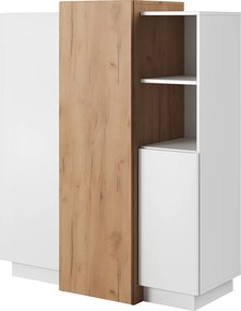 Komód 3D, fehér/tölgy craft arany, TRIO