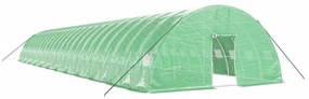 zöld acélvázas melegház 144 m² 24 x 6 x 2,85 m