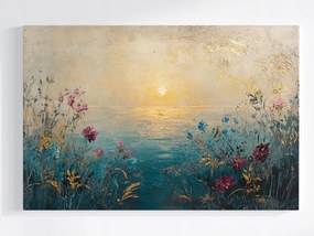 Poszter Tájkép Víz Tenger Tengerpart Virágok Nap 120x80