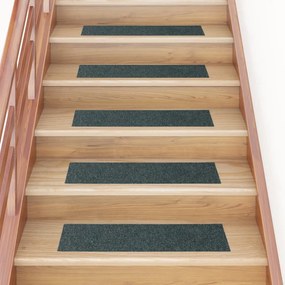öntapadós lépcsőszőnyegek 15 db 76 x 20 cm zöld téglalap alakú
