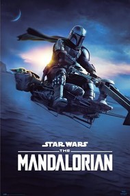 Plakát Star Wars: The Mandalorian - Speeder Bike 2