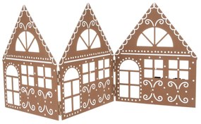 Three houses karácsonyi fém dekoráció barna, 50 x 20 n  x 2,5 cm