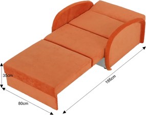 Széthúzható fotel, narancssárga, MILI 1