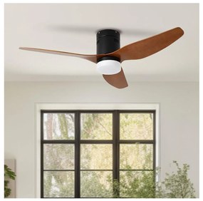 ZEVENTI ZEVENTI - PADUA LED mennyezeti ventilátor 18W/230V Wi-Fi Tuya fekete/barna + DO ZV0032