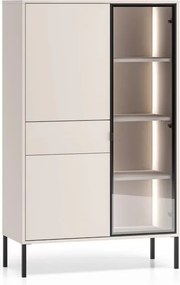 Harmona fiókos világítású magas vitrin 92 cm - kasmír