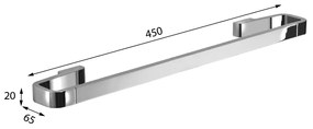 GEDY A8214514 Samoa törülközőtartó 45 x 6,5 cm,fekete