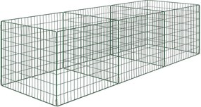 Outsunny Komposztáló 1680 Liter, 270 x 90 x 70 cm 3-állású Gyors Komposztáló Acélból, Időjárásálló Thermokomposztáló Nyitott Rácsos Dizájnnal, Kerti K