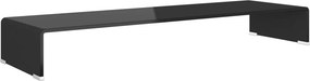 vidaXL Fekete üveg TV/monitor állvány 100x30x13 cm