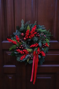 Nobilis Természetes Fenyőből Készült Karácsonyi Koszorú, 30cm , Karácsony