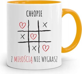 Sárga Bögre Fiúnak Szeretettel Nem Nyersz a fényképes nyomattal