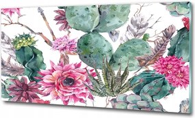 Fotó üvegkép Páfrányok és virágok 125x50