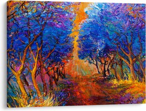 Kép - őszi fa koronák, modern impresszionizmus (70x50 cm)