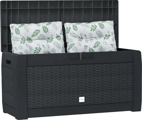vidaXL antracitszürke polipropilén kerti tárolóláda 119 x 48 x 60 cm