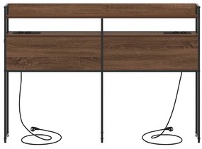 Fejtámla LED -es lámpákkal polcokkal barna tölgy 140 cm Faanyag