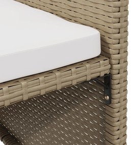 4 db bézs polyrattan kerti étkezőszék párnával