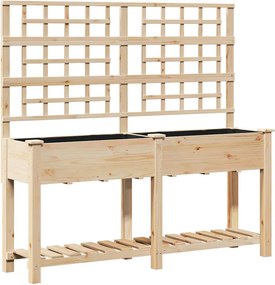vidaXL Kerti cserép polcokkal Bézs 161 x 46 x 152,5 cm Szilárd fenyőfa