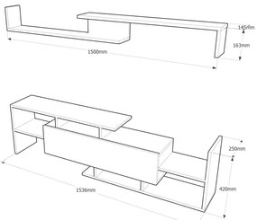 DREAM nappali szekrénysor barna/fehér színben