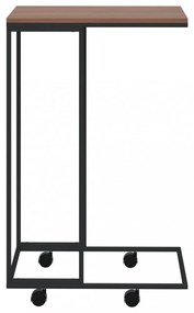 fekete szerelt fa kisasztal kerekekkel 40 x 30 x 63,5 cm