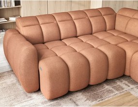 Lazacszínű buklé kinyitható-tárolóhelyes sarokkanapé (jobb oldali-L alakú) Falconn – ELTAP