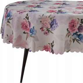 Abrosz Foltálló Ovális 140X180 Fehér Rózsa Bazsarózsa Abrosz Ovális Asztalra