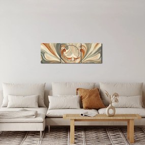 Kép - Örvények földszínekkel (órával) (90x30 cm)