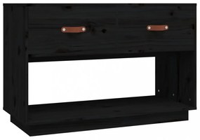 fekete tömör fenyőfa TV-szekrény 90x40x602 cm