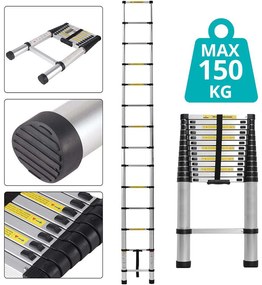 Teleszkópos alumínium létra 3 méretben-4,1 méteres