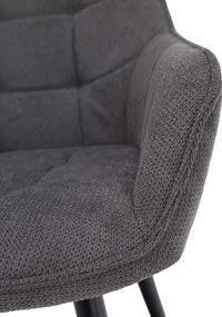 Design fotel, szürke/fekete, MARKEN