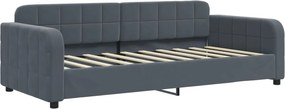 vidaXL sötétszürke bársony kanapéágy 90 x 190 cm