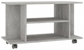 betonszürke szerelt fa TV-szekrény görgőkkel 80 x 40 x 45 cm