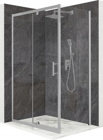 Zuhanykabin 110x80cm billenőajtó króm Esg üveg 6mm bevonat