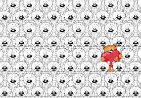 Fotótapéta Maci szívvel Szerelem minta gyerekszobába 416x254 +ragasztó