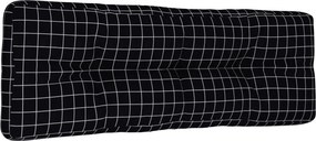 vidaXL fekete kockás szövet raklappárna 120 x 40 x 12 cm