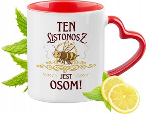 Postásnak Piros Bögre Szív Alakú Füllel Ajándék